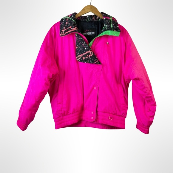 Snuggler Seattle 80s Women’s Neon Pink Ski Jacket Size Large – Vintage Retro - Picture 3 of 13